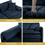 Canapé 2 places oversize en chenille avec combo DIY et poches de rangement