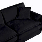 Canapé 2 places oversize en chenille avec combo DIY et poches de rangement