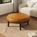 Ottoman en cuir italien véritable pleine fleur Lumibee de 34,5 po de large