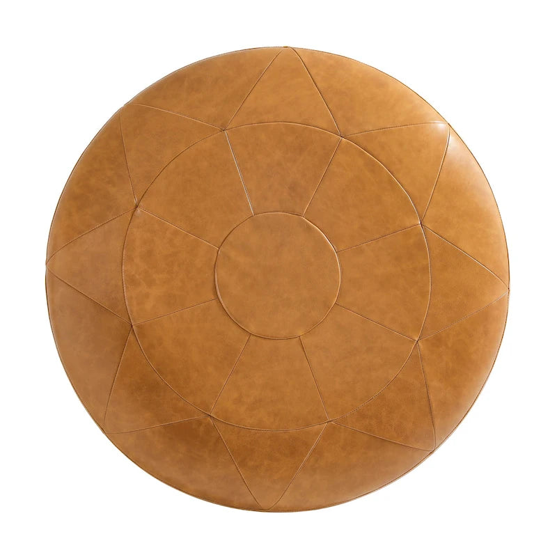 Ottoman en cuir italien véritable pleine fleur Lumibee de 34,5 po de large
