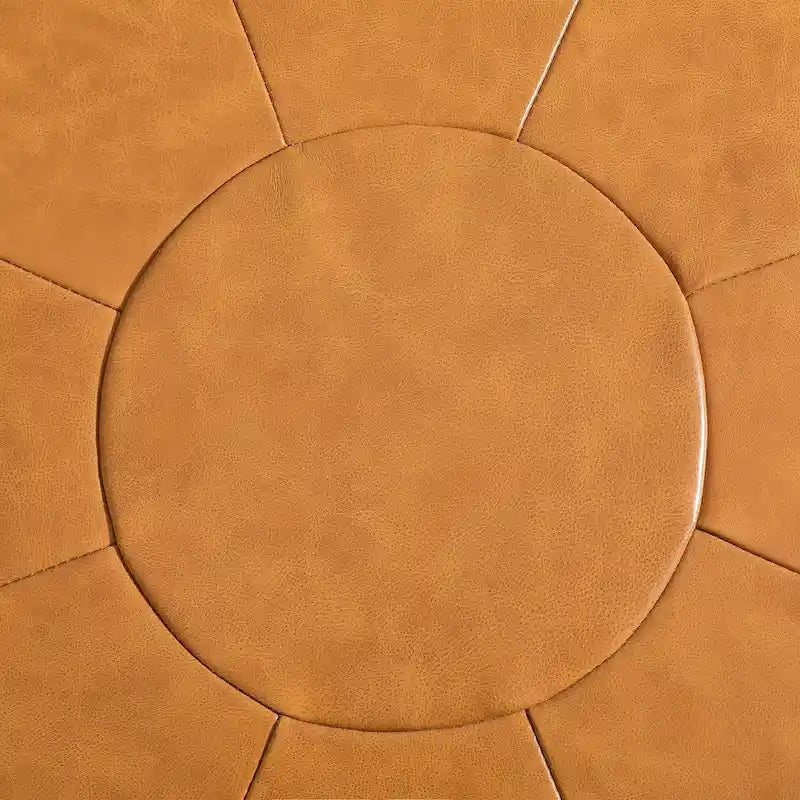 Ottoman en cuir italien véritable pleine fleur Lumibee de 34,5 po de large