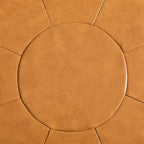 Ottoman en cuir italien véritable pleine fleur Lumibee de 34,5 po de large