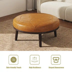Ottoman en cuir italien véritable pleine fleur Lumibee de 34,5 po de large
