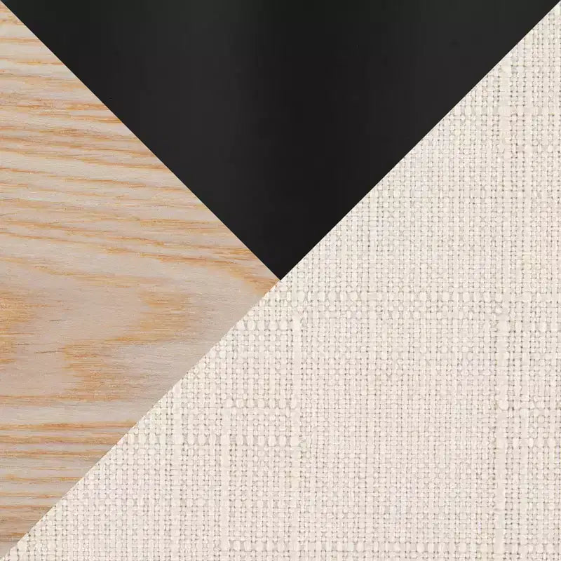 Lot de 2 tabourets de bar Stella Naturel/Crème/Noir : hauteur fixe, structure en bois et repose-pieds - LumiSource