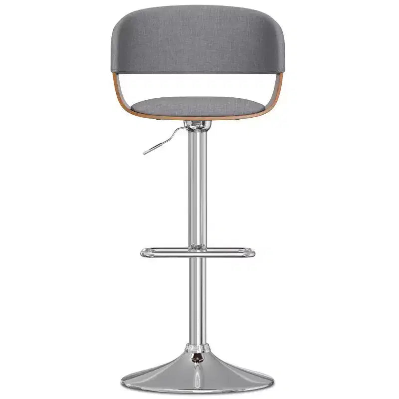 Tabouret de bar réglable et pivotant Calinda de WyndenHall Gris clair : Style moderne du milieu du siècle, Rembourré, Pieds en acier