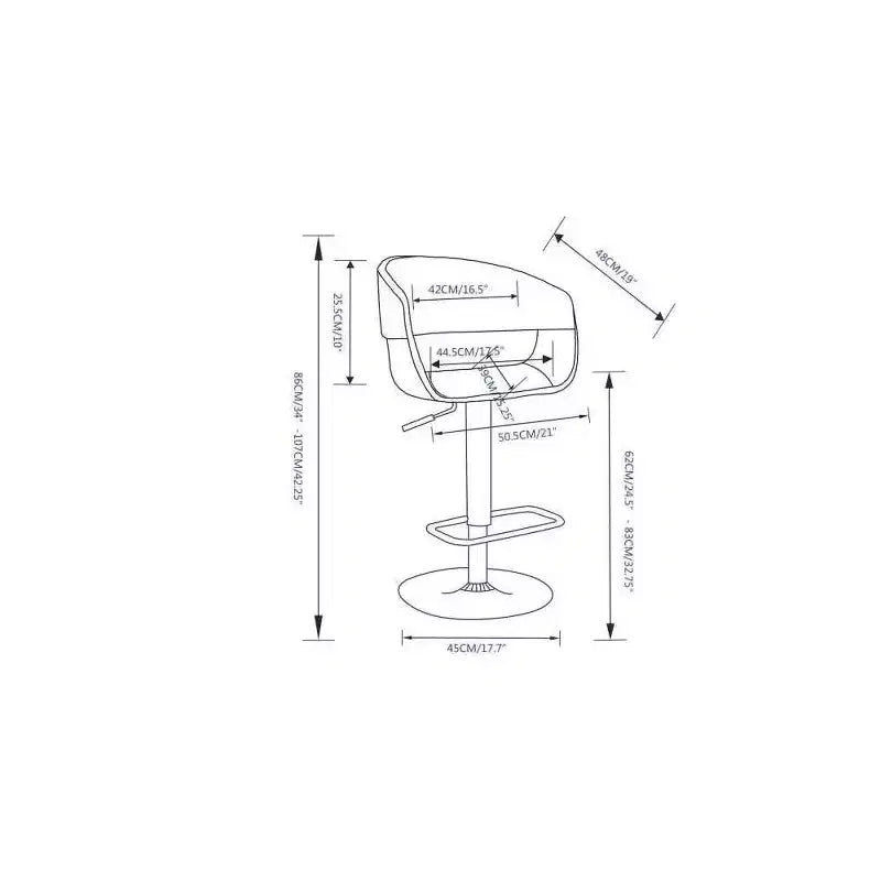 Tabouret de bar réglable et pivotant Calinda de WyndenHall Gris clair : Style moderne du milieu du siècle, Rembourré, Pieds en acier