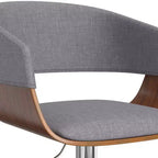 Tabouret de bar réglable et pivotant Calinda de WyndenHall Gris clair : Style moderne du milieu du siècle, Rembourré, Pieds en acier