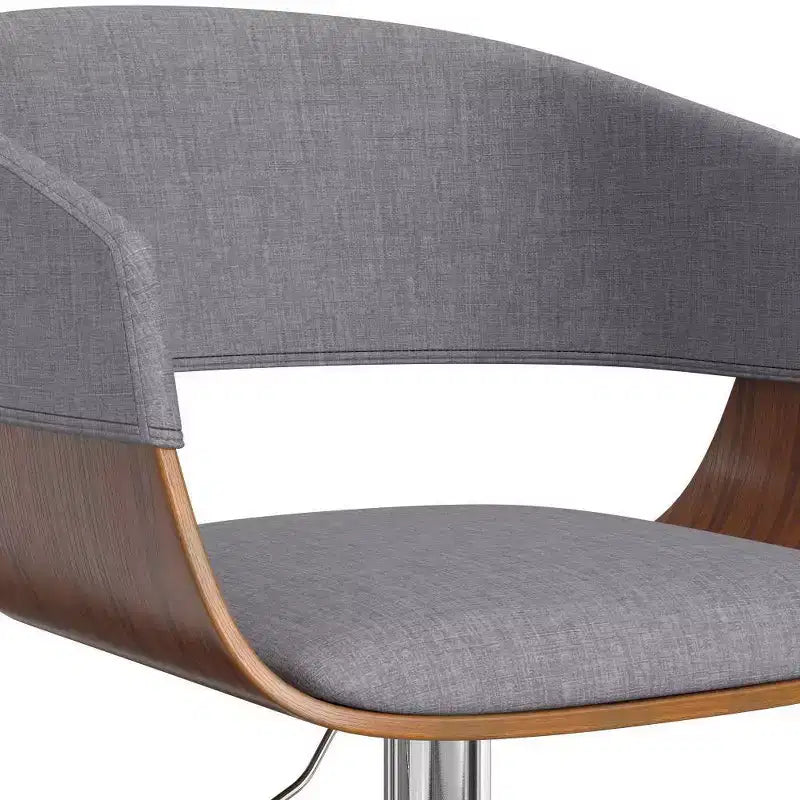 Tabouret de bar réglable et pivotant Calinda de WyndenHall Gris clair : Style moderne du milieu du siècle, Rembourré, Pieds en acier