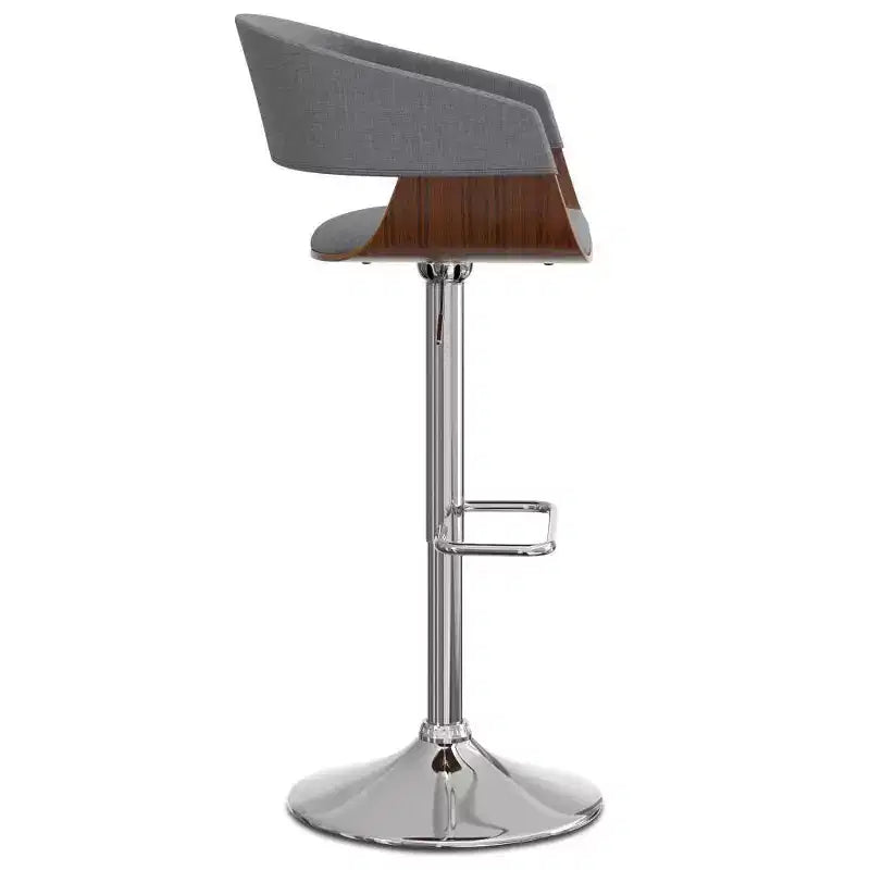 Tabouret de bar réglable et pivotant Calinda de WyndenHall Gris clair : Style moderne du milieu du siècle, Rembourré, Pieds en acier