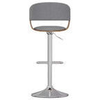 Tabouret de bar réglable et pivotant Calinda de WyndenHall Gris clair : Style moderne du milieu du siècle, Rembourré, Pieds en acier