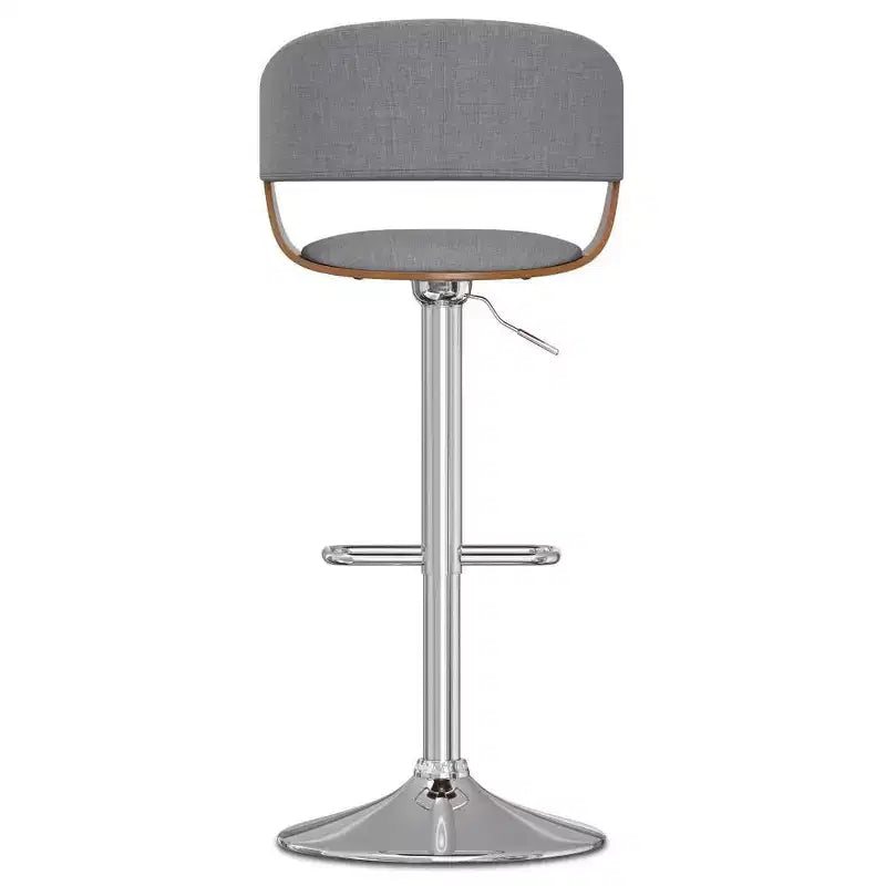Tabouret de bar réglable et pivotant Calinda de WyndenHall Gris clair : Style moderne du milieu du siècle, Rembourré, Pieds en acier