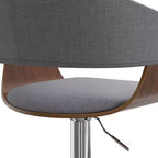 Tabouret de bar réglable et pivotant Calinda de WyndenHall Gris clair : Style moderne du milieu du siècle, Rembourré, Pieds en acier