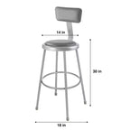 Hampden Furnishings Lot de 2 tabourets de bar 76 cm avec dossier collection Otto, gris : Vinyle rembourré, cadre en acier, capacité 136 kg