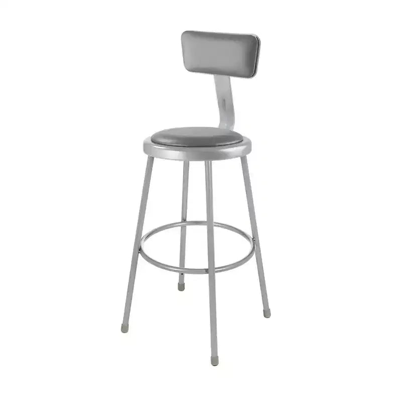 Hampden Furnishings Lot de 2 tabourets de bar 76 cm avec dossier collection Otto, gris : Vinyle rembourré, cadre en acier, capacité 136 kg
