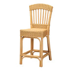 bali & pari Tabouret de bar en rotin naturel Barito, hauteur comptoir : Design bohème, aucun assemblage requis