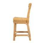 bali & pari Tabouret de bar en rotin naturel Barito, hauteur comptoir : Design bohème, aucun assemblage requis