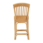 bali & pari Tabouret de bar en rotin naturel Barito, hauteur comptoir : Design bohème, aucun assemblage requis