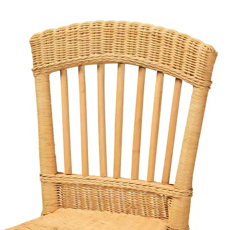 bali & pari Tabouret de bar en rotin naturel Barito, hauteur comptoir : Design bohème, aucun assemblage requis
