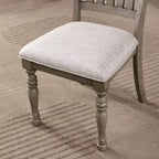 Ensemble de 2 chaises de salle à manger Stargleam rembourrées de style transitionnel 24h/24 et 7j/7, gris antique : revêtement en lin, cadre en bois