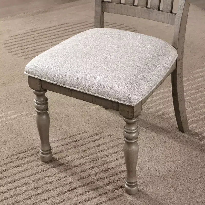Ensemble de 2 chaises de salle à manger Stargleam rembourrées de style transitionnel 24h/24 et 7j/7, gris antique : revêtement en lin, cadre en bois