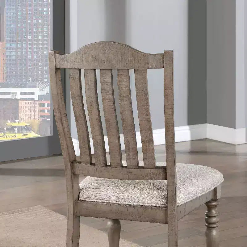 Ensemble de 2 chaises de salle à manger Stargleam rembourrées de style transitionnel 24h/24 et 7j/7, gris antique : revêtement en lin, cadre en bois