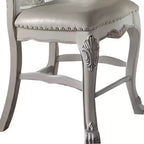 Acme Furniture Chaise de salle à manger Dresden 63,5 cm Tissu et finition blanc cassé : Revêtement en cuir, cadre en bois, accoudoirs, nettoyage localisé
