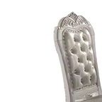 Acme Furniture Chaise de salle à manger Dresden 63,5 cm Tissu et finition blanc cassé : Revêtement en cuir, cadre en bois, accoudoirs, nettoyage localisé