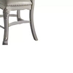 Acme Furniture Chaise de salle à manger Dresden 63,5 cm Tissu et finition blanc cassé : Revêtement en cuir, cadre en bois, accoudoirs, nettoyage localisé