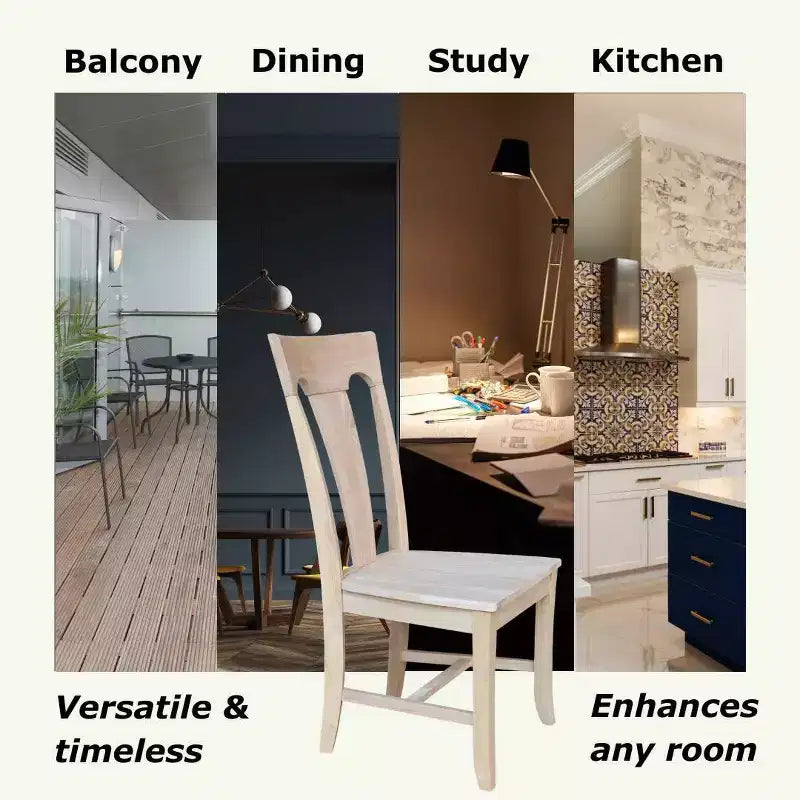 Lot de 2 chaises sans accoudoirs Elle non finies - International Concepts