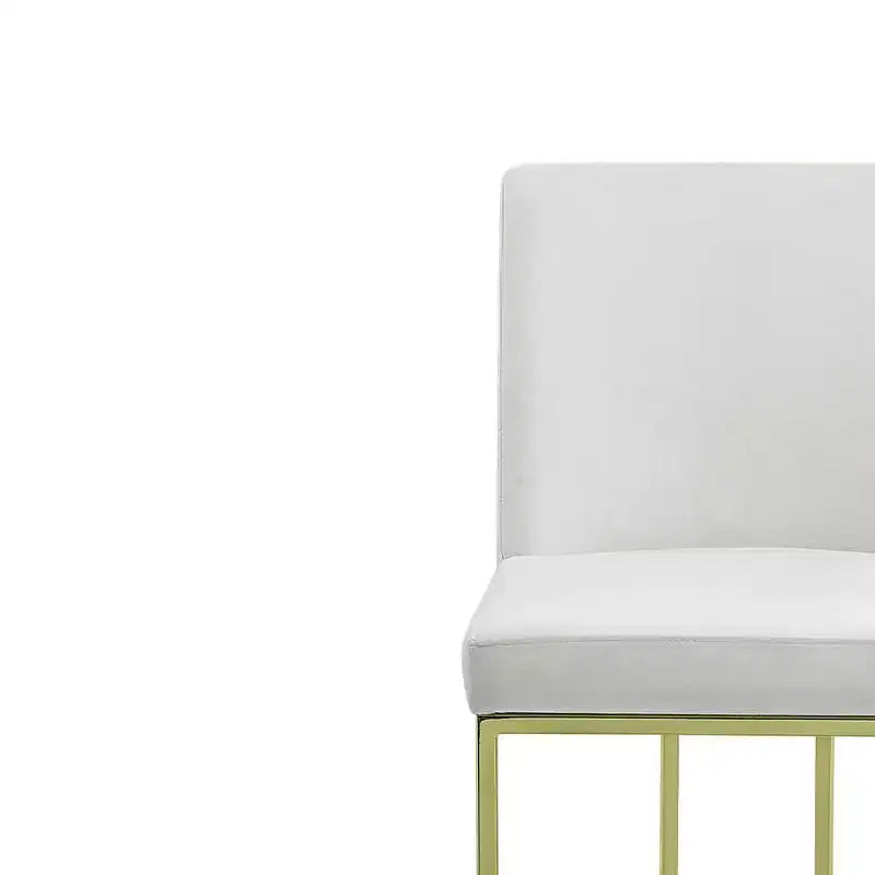 Chaise de salle à manger Zazie 19", velours beige et finition dorée - Acme Furniture : Rembourrée, sans accoudoirs, cadre en bois composite