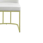 Chaise de salle à manger Zazie 19", velours beige et finition dorée - Acme Furniture : Rembourrée, sans accoudoirs, cadre en bois composite