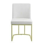 Chaise de salle à manger Zazie 19", velours beige et finition dorée - Acme Furniture : Rembourrée, sans accoudoirs, cadre en bois composite