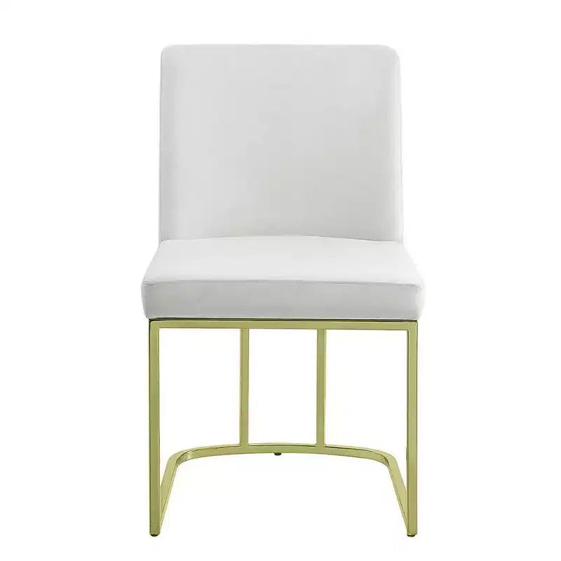 Chaise de salle à manger Zazie 19", velours beige et finition dorée - Acme Furniture : Rembourrée, sans accoudoirs, cadre en bois composite