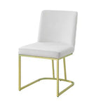 Chaise de salle à manger Zazie 19", velours beige et finition dorée - Acme Furniture : Rembourrée, sans accoudoirs, cadre en bois composite