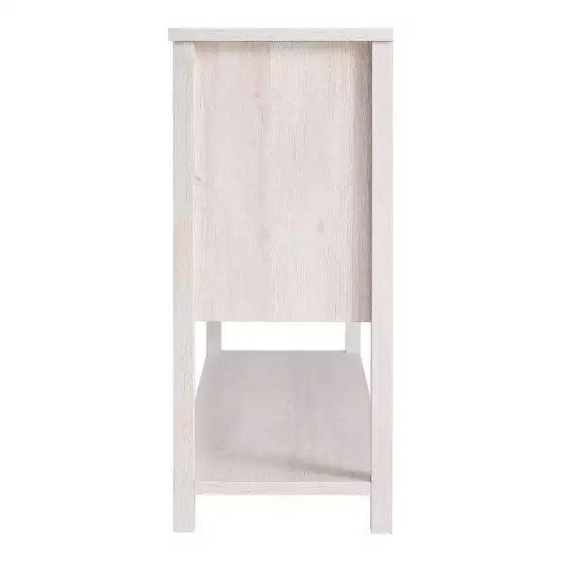 Buffet de ferme 47 po Quailridge Farmhouse 4 étagères avec portes de grange en chêne blanc - miBasics : Bois d'ingénierie, rangement réglable