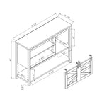 Buffet de ferme 47 po Quailridge Farmhouse 4 étagères avec portes de grange en chêne blanc - miBasics : Bois d'ingénierie, rangement réglable