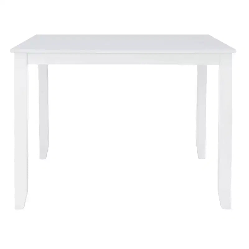 Table à manger carrée de hauteur comptoir traditionnelle en bois massif Shelby, blanche - Powell