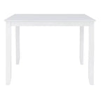 Table à manger carrée de hauteur comptoir traditionnelle en bois massif Shelby, blanche - Powell