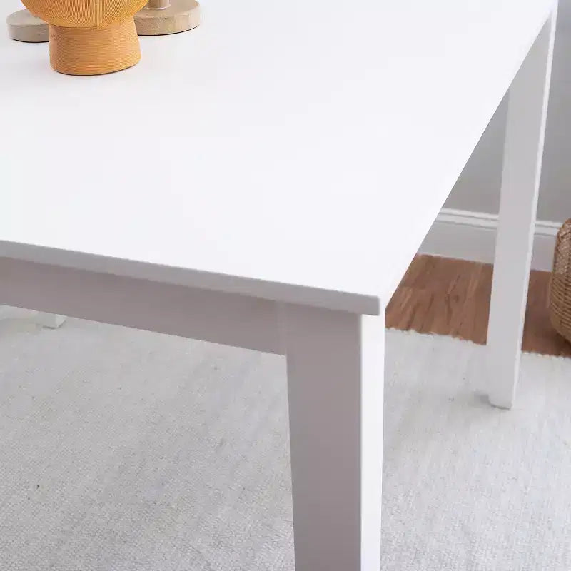 Table à manger carrée de hauteur comptoir traditionnelle en bois massif Shelby, blanche - Powell