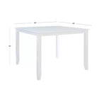 Table à manger carrée de hauteur comptoir traditionnelle en bois massif Shelby, blanche - Powell