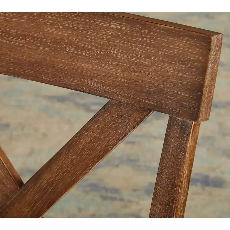 Ensemble de salle à manger rond 5 pièces Buylateral Crenshaw avec chaises à coussin en lin Driftwood : Bois d'hévéa massif, chaises à coussin en lin