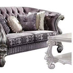 Canapé Versailles 76 po en velours et platine antique - Meubles Acme