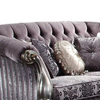 Canapé Versailles 76 po en velours et platine antique - Meubles Acme
