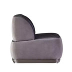 Fauteuil d'appoint Decapree 29 po en cuir pleine fleur ardoise antique/velours gris – Acme Furniture : cadre en métal, aucun assemblage, patchwork d'aluminium