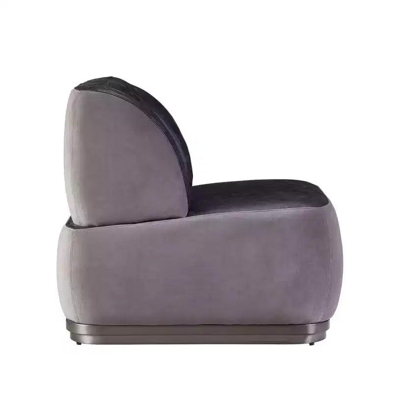Fauteuil d'appoint Decapree 29 po en cuir pleine fleur ardoise antique/velours gris – Acme Furniture : cadre en métal, aucun assemblage, patchwork d'aluminium