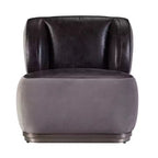 Fauteuil d'appoint Decapree 29 po en cuir pleine fleur ardoise antique/velours gris – Acme Furniture : cadre en métal, aucun assemblage, patchwork d'aluminium
