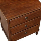 Table de chevet Cambridge marron Comfort Pointe : Rangement élégant à 3 tiroirs, quincaillerie en métal, aucun assemblage requis
