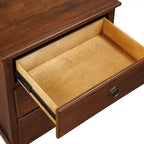 Table de chevet Cambridge marron Comfort Pointe : Rangement élégant à 3 tiroirs, quincaillerie en métal, aucun assemblage requis