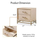 HOMES: Inside + Out Ensemble 3 pièces de 2 tables de chevet et commode en bois Neovesi Chêne Boho