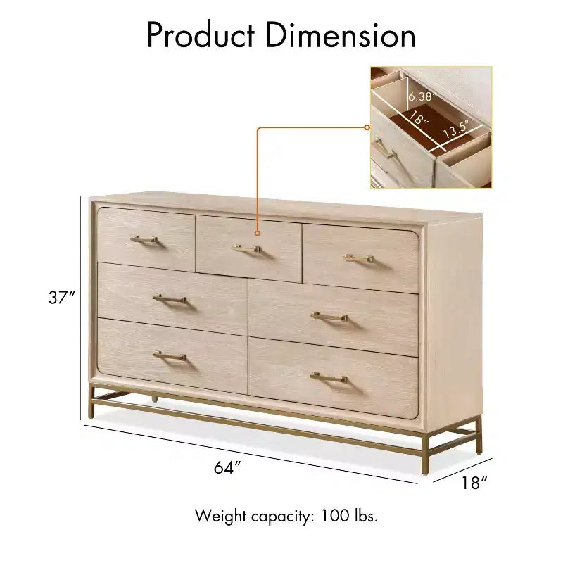 HOMES: Inside + Out Ensemble 3 pièces de 2 tables de chevet et commode en bois Neovesi Chêne Boho
